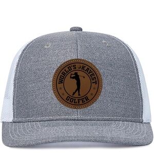 Gray and White Golf Cap